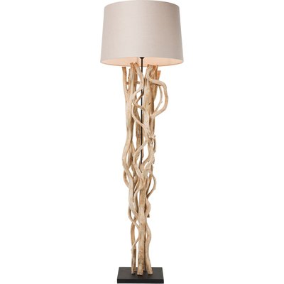 Lampadaire en acacia et coton, SCULTRA KARE DESIGN