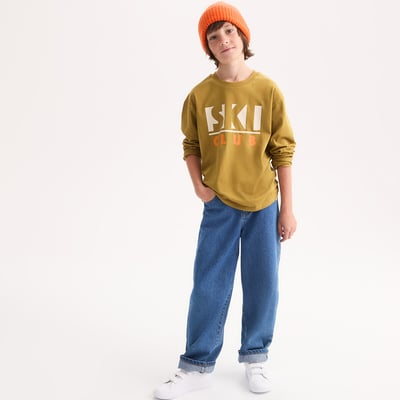 T-shirt manches longues, texte imprimé devant LA REDOUTE COLLECTIONS