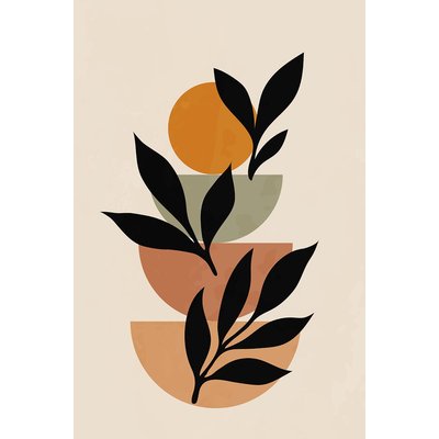 Tableau contemporain fleurs lierre HEXOA