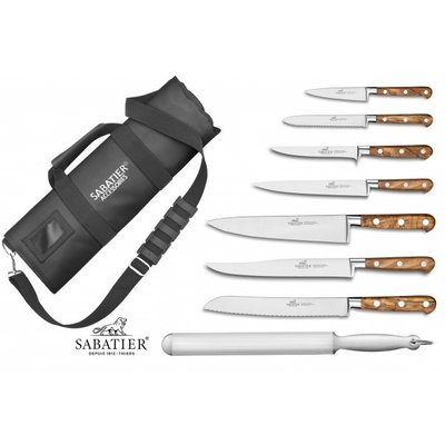 Trousse de cuisinier 7 couteaux + fusil Sabatier Provençao - Exclusiv SABATIER