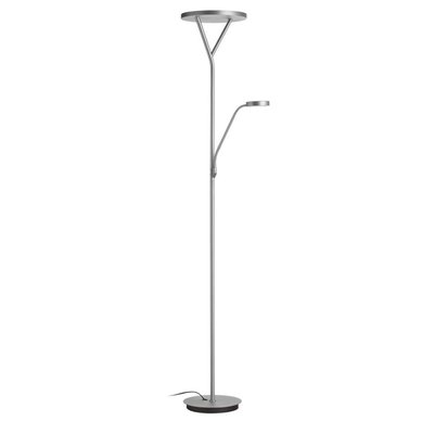 Lampadaire led avec liseuse nickel mat Plano MILLUMINE