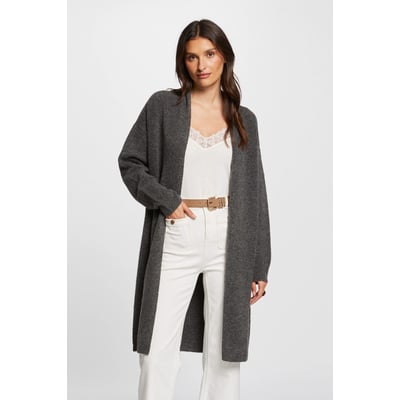 Gilet Long Femme Saint James - Taille M - Gris Laine - Occasion Très Bon état