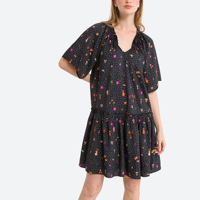 Geblümtes Kleid, weite Schnittform DES PETITS HAUTS
