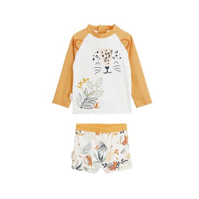 Maillot de bain bébé 2 pièces t-shirt de protection UV & boxer Wakae PETIT BEGUIN