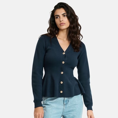 Cardigan col V, resserré à la taille  LA REDOUTE COLLECTIONS