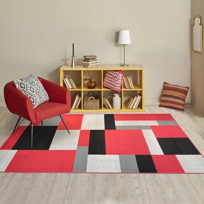 Tapis salon et chambre tissé motif géométrique AF1 DARBU UN AMOUR DE TAPIS