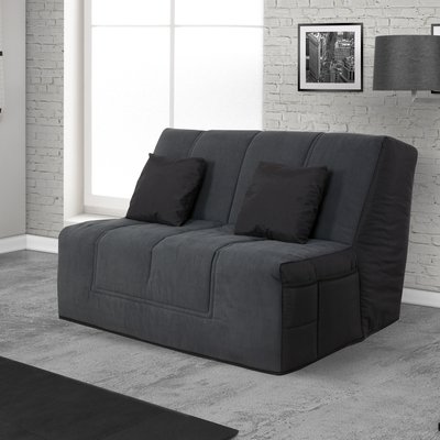 Banquette BZ VIRGINIA 140 x 190, matelas Dunlopillo, coton gris RELAXIMA