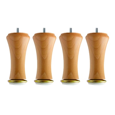 Jeu de pieds de lit diabolo en bois vernis (lot de 4) BELLECOUR