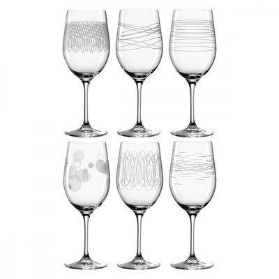 Lot de 6 verres à vin gravés 430ml LEONARDO
