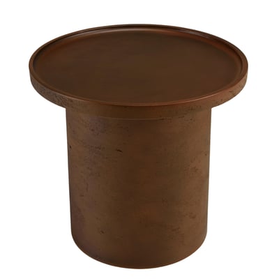Table d'appoint ronde en béton marron D36cm CALVI PIER IMPORT