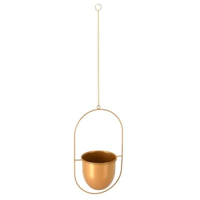 Cache-pot suspendu en métal doré 20.5x15x39cm WADIGA