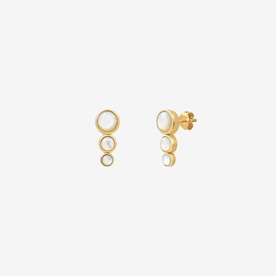 Boucles d'oreilles dorées nacre blanche - andrea CAROLINE NAJMAN