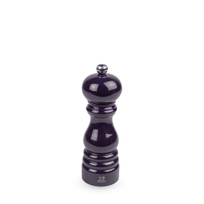 Moulin à sel manuel en bois laqué, aubergine, 18 cm - 7in. Paris PEUGEOT