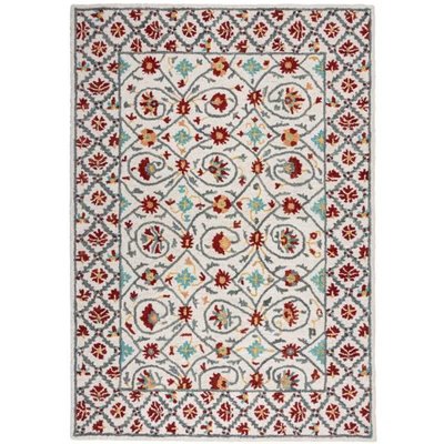 Tapis style floral pure laine LEAF NOVATREND