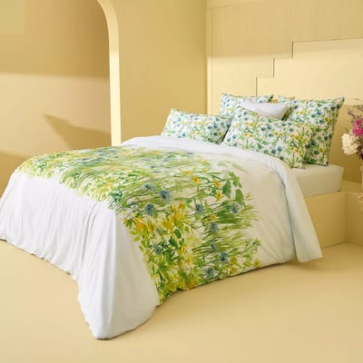 Parure de lit percale de coton AUBE FLORALE GARNIER THIEBAUT