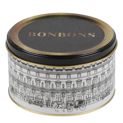 Boîte à bonbons en métal noir, blanc et doré WADIGA