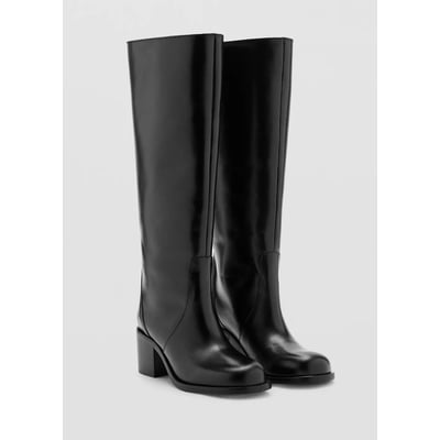 Bottines 100 % cuir talon MANGO