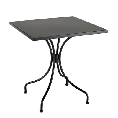 Petite table de jardin carrée 70x70 cm métal noir GIJON PIER IMPORT