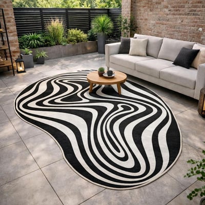 Tapis rond d'extérieur, kilim reversible LYN2 W REVERSIBLE UN AMOUR DE TAPIS