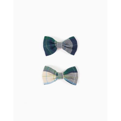Lot de 2 pinces à cheveux avec nœuds à carreaux B&S ZIPPY