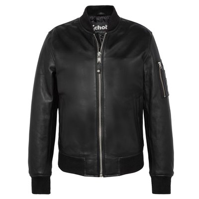 Blouson bomber type MA-1, cuir d'agneau SCHOTT