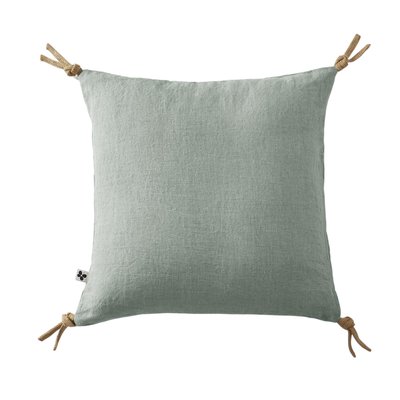 Coussin pompons lin lave Collection Soline EDEN