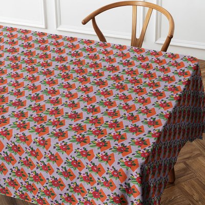 Nappe rectangulaire en coton SUZIE lila VENT DE BOHÈME