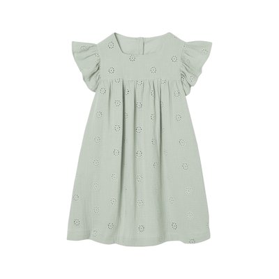 Robe cérémonie en broderie anglaise gaze de coton VERTBAUDET