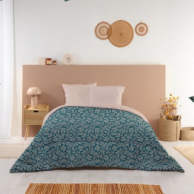 Couette imprimée microfibre chaude Omara BLEU CALIN