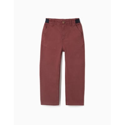 Pantalon chino en sergé à coupe droite avec bande élastique ZIPPY