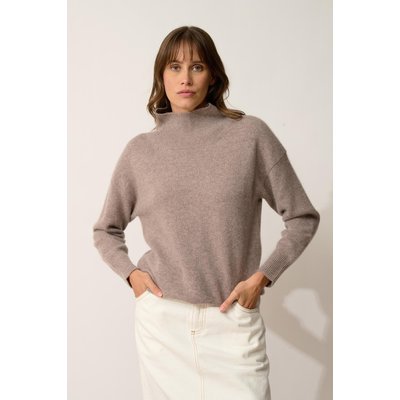 Pull Col Montant 4 Fils Caribou Chiné Romy JUST CASHMERE