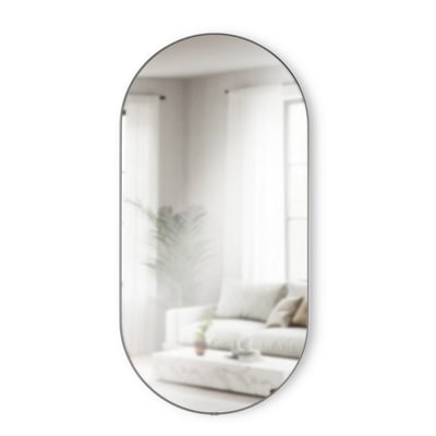 Miroir mural ovale cadre fin design métal  HUBBA PILL UMBRA