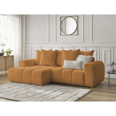 Canapé d'angle convertible 3 places en tissu bouclette, ROXELANE BOBOCHIC