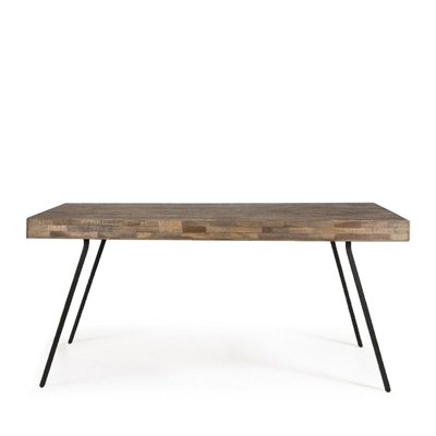 Table à manger 4 personnes en teck recyclé et métal- SURI DRAWER