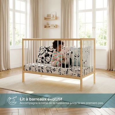 Lit bébé évolutif Mathis - De la naissance à 3 ans MINEA
