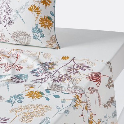 Drap plat percale de coton, Botanique LA REDOUTE INTERIEURS