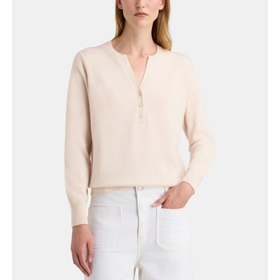 Pull droit fanfan col rond découpe v cachemire GALERIES LAFAYETTE