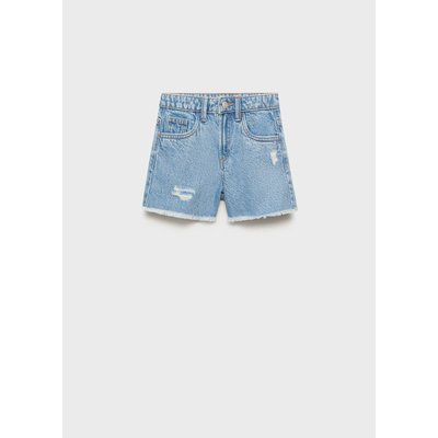 Short en jean revers effilochés MANGO KIDS