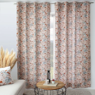 Rideau imprimé feuilles à oeillets HOME MAISON