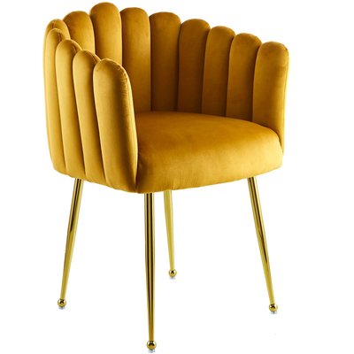 Fauteuil velours rond, coquillage Mucha RECOLLECTION