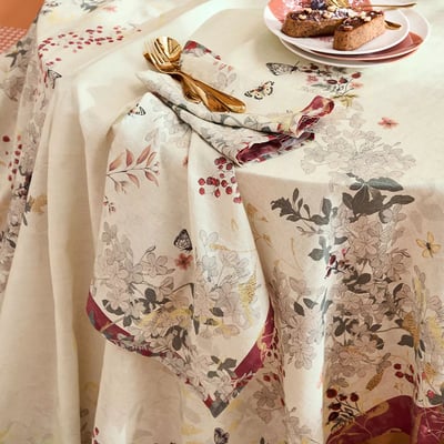 Serviette lin & coton lavé VINTAGE FLOWERS GARNIER THIEBAUT