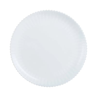 6 assiettes plates blanches en opale 25 cm -BLOOM LUMINARC