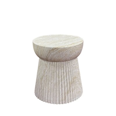 Table d'appoint ronde effet travertin ø37cm - Bonn HOUSE NORDIC