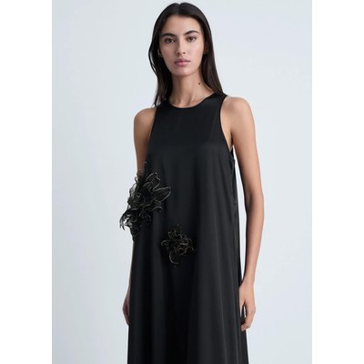 Robe satinée maxi-fleur MANGO