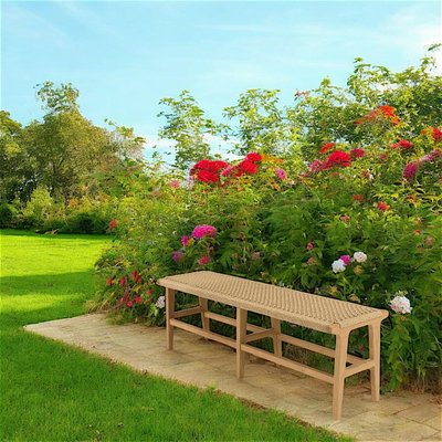 Banc de jardin assise tressée et teck 151 cm SUMMER PIER IMPORT