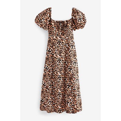 Robe mi-longue à manches bouffantes NEXT