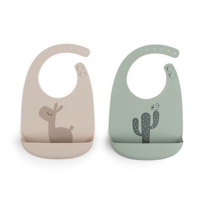 Lot de 2 bavoirs en silicone DONE BY DEER