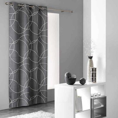 Rideau en Microfibre Imprimé "Cercles" DOUCEUR D'INTÉRIEUR