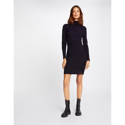 Robe pull en fine maille, col montant MORGAN