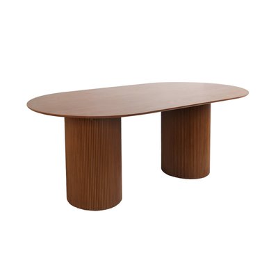 Table à manger oblongue effet bois sculpté 4-6 places FARO SWEEEK
